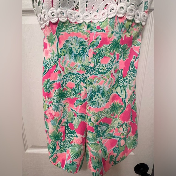 Lilly Pulitzer Razz Berry Catty Shack Sadie Romper Size 10 - Picture 5 of 13
